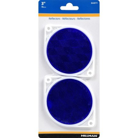 HILLMAN Round Blue Reflectors 2 pk, 6PK 844011